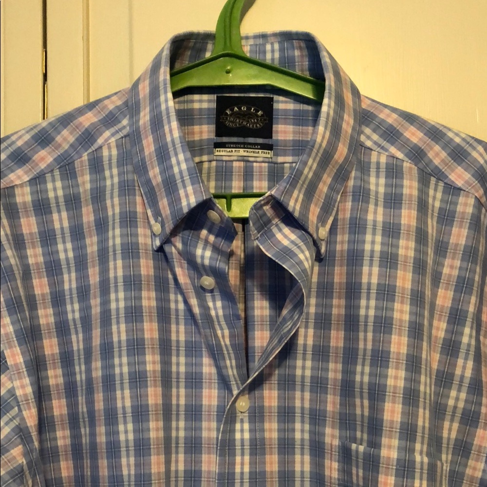 Casual Blue and Pink Button Down Shirt